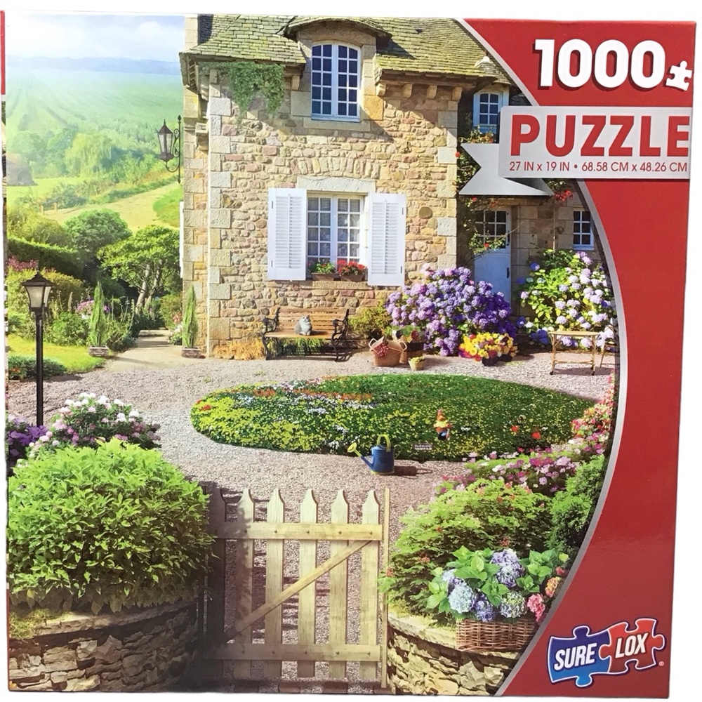 Jigsaw Puzzle French Estate With Vineyards 1000 Pieces Sure Lox Garden Cat Stone
